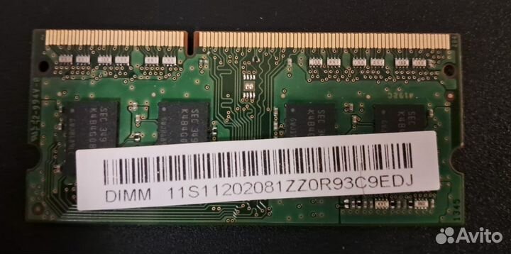 SO-dimm Samsung DDR3L 4гб 1600 MHz