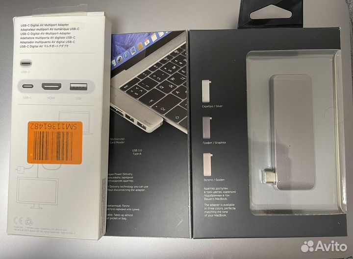 Оригинал Apple USB-C Multiport mj1k2zm/A и кабели