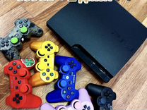 PS3 slim + 80 игр / 2 джоя / 500GB