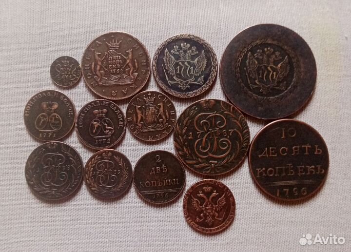 Копии медных монет Екатерина II (1762-1796)