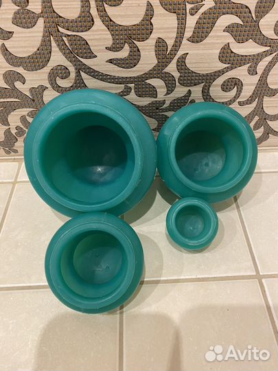 Массажные банки для тела зеленые 4 шт