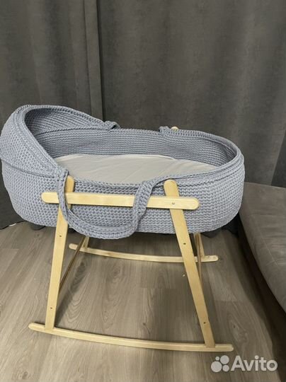 Люлька колыбель вязаная 90х50 на подставке