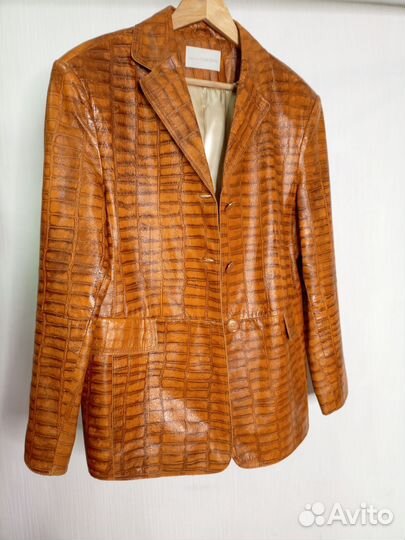 Итальянский пиджак натуральная кожа 48