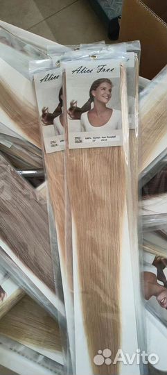 Натуральные волосы на заколках