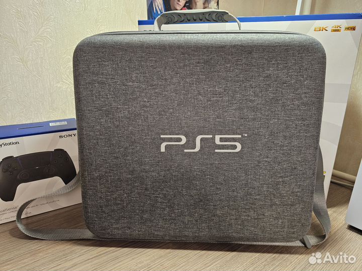 Sony playstation 5 + 2-ой геймпад, сумка и игра