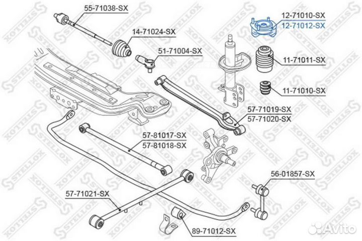 Stellox 12-71012-SX Опора амортизатора заднего лев