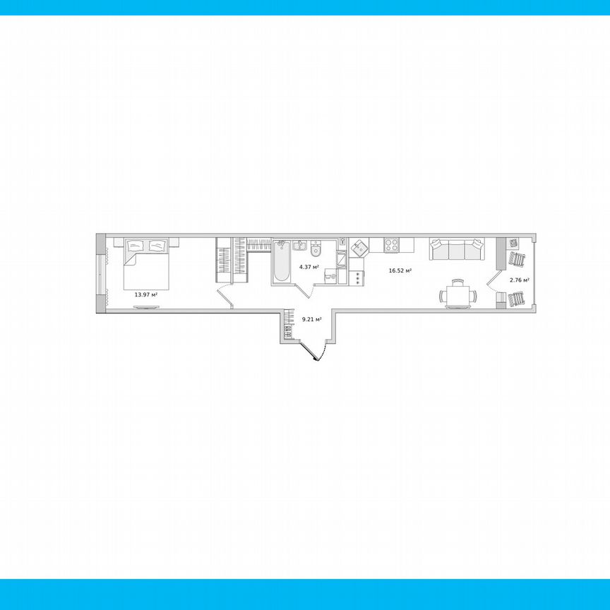 1-к. квартира, 47 м², 13/23 эт.