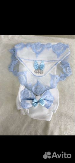 Конверт и костюм на выписку для мальчика