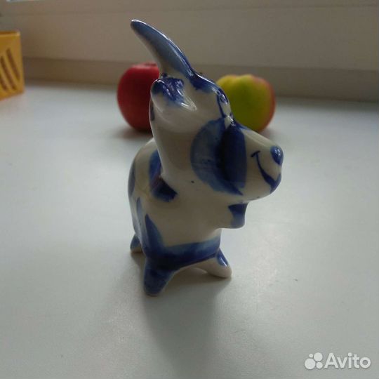 Фигурка статуэтка Гжель коза 7 на 9 см