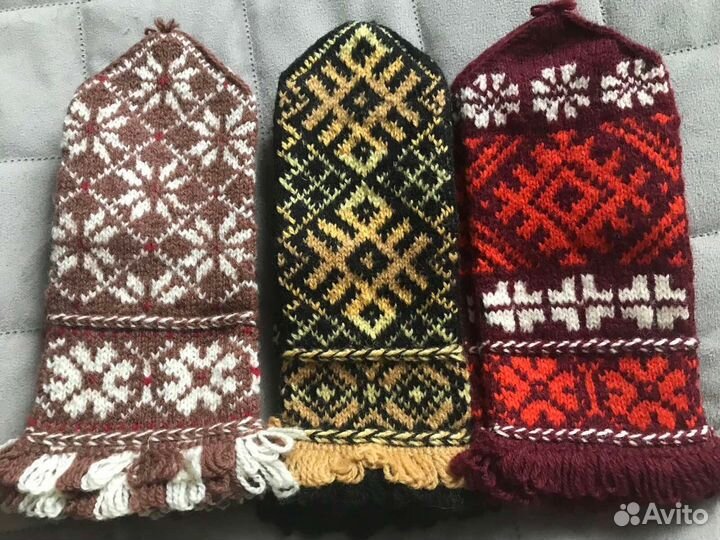 Варежки вязаные ручной работы
