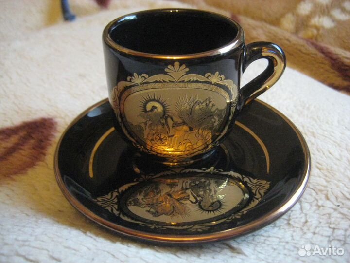 Сервиз кофейный из Греции золото 24 К на 6 персон