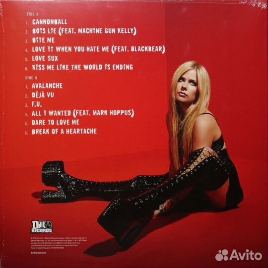 Виниловая пластинка Avril Lavigne - Love Sux (Blac