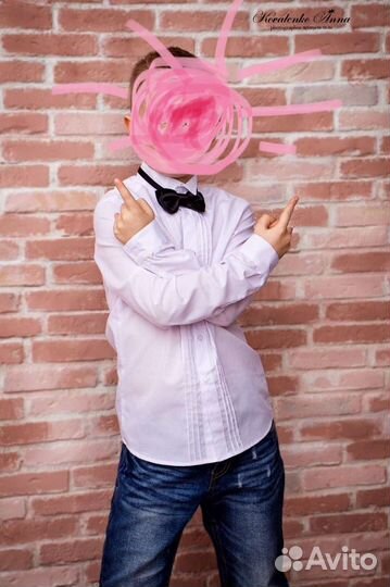 Рубашка белая с бабочкой