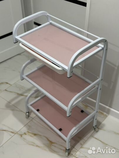 Тележка косметологическая на колесиках с ящиком