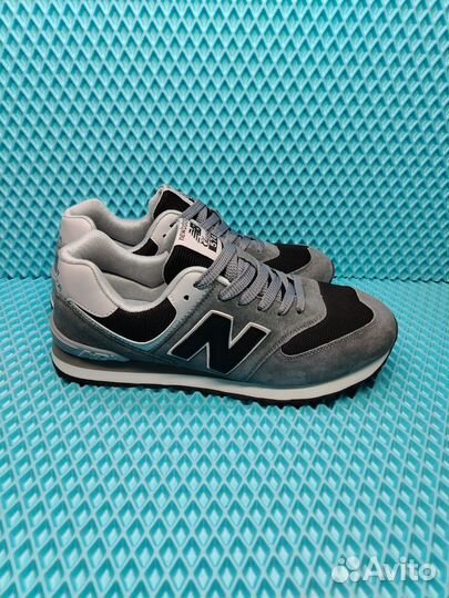 Кроссовки new balance 574 grey dark замш