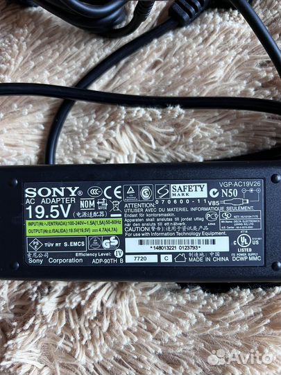 Блок питания для ноутбуков Sony