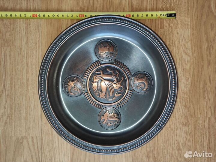 Панно тарелка медная