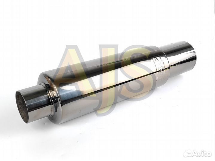 Бочка выхлопная HKS Hi-Power style большая черная вход 76мм выход 102мм