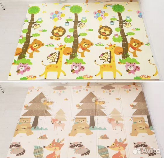 Складной детский двухсторонний коврик