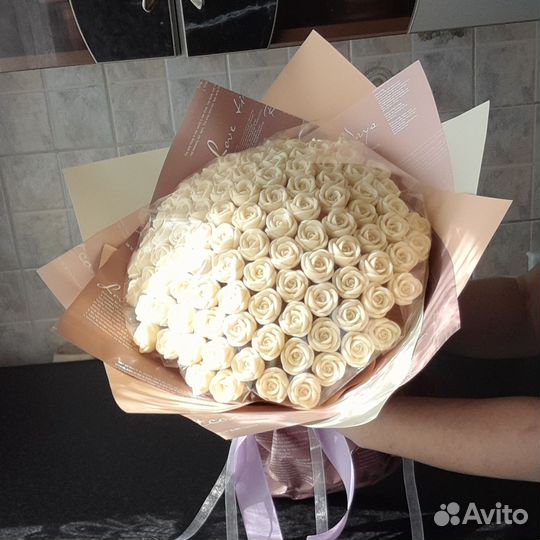 Букет из шоколадных роз. 101 роза из шоколада