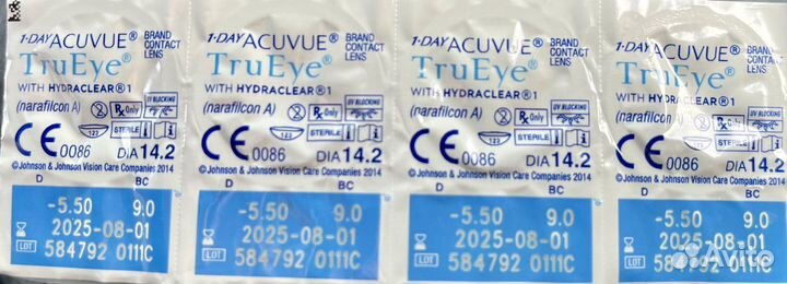 Линзы контактные однодневные acuvue -5.5