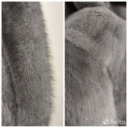 Шуба Норка 48-50,Графит, в груди 122см, трапеция