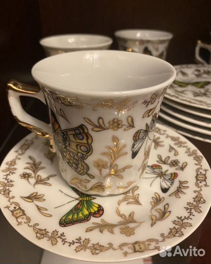 Чайные чашки с блюдцами 6 персон