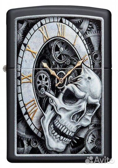 Зажигалка Zippo 29854 Skull Clock Design Оригинал