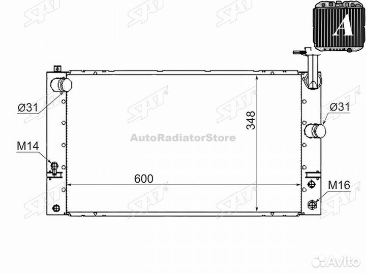 TY0002NHW20 Радиатор Toyota Prius (NHW20) 03-11