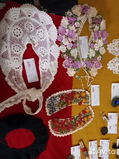 Брошь,воротник кружевной