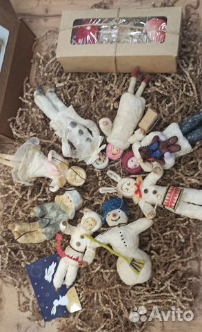 Ватные ёлочные игрушки