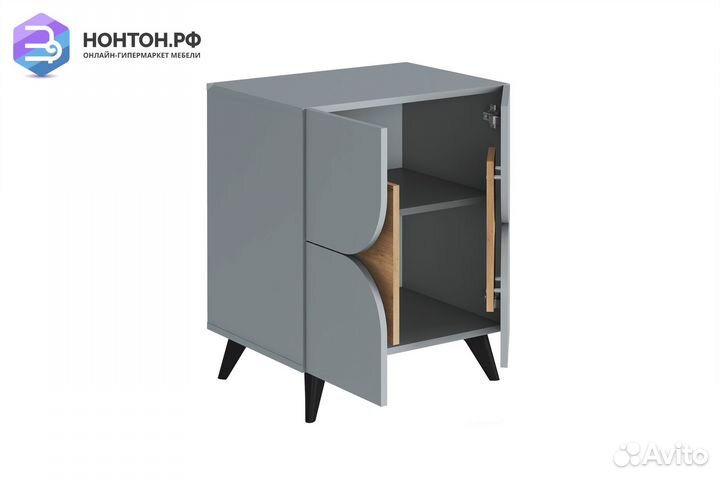 Тумба для обуви Монро шиншилла серая / дуб крафт з