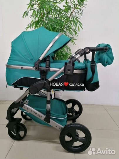 Новая коляска-трансформер Luxmom 558 2в1 (изумруд)