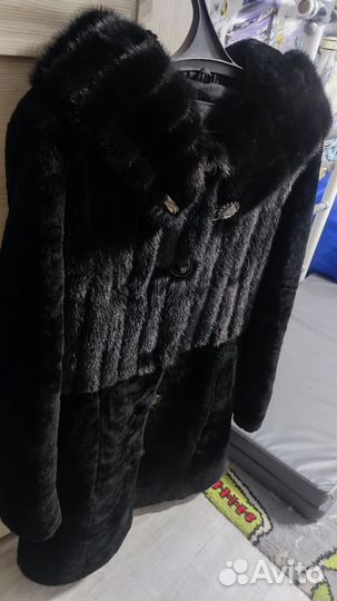 Шуба мутоновая с норкой