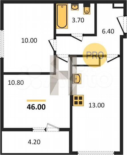 2-к. квартира, 46 м², 18/18 эт.