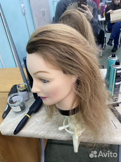 Голова манекен с натуральными волосами