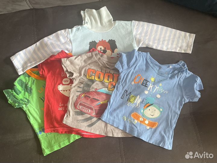 Детские футболки и водолазка, размер 68-74
