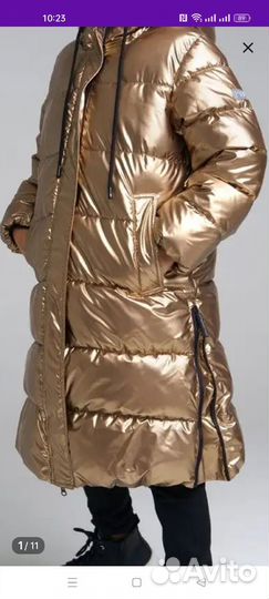 Пальто зимнее для девочки с варежками