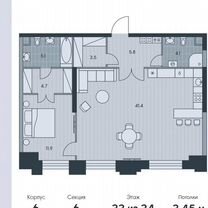 2-к. квартира, 76,5 м², 33/34 эт.