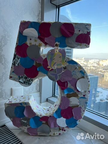 Декоративная цифра 5 из картона Каркас