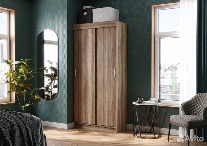 Шкаф-купе Евро шимо темный+светлый (1м)