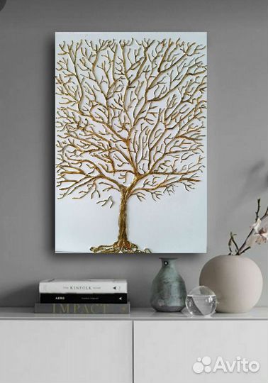 Картина интерьерная золотое дерево
