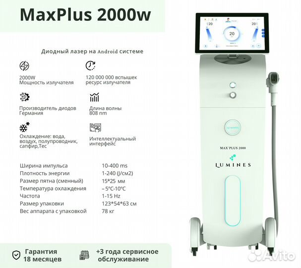 Аппарат для эпиляции люминес Max Plus 2000вт