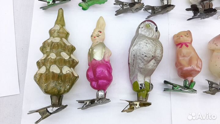 Ёлочные игрушки на прищепке СССР