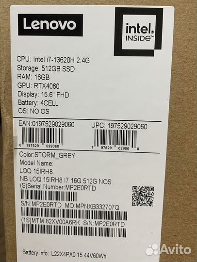 Lenovo Gaming LOQ i7 13Gen/DDR5-16GB/512/RTX4060