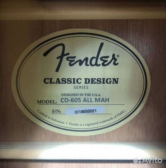Fender CD-60S Mahogany Акустическая гитара