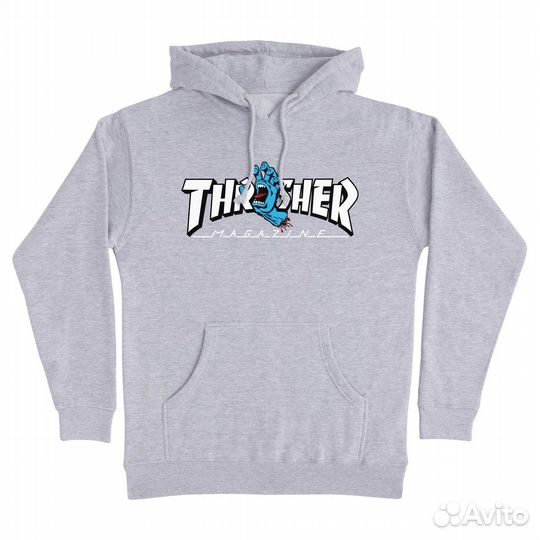 Толстовка Thrasher x Santa Cruz Screaming Logo Gre