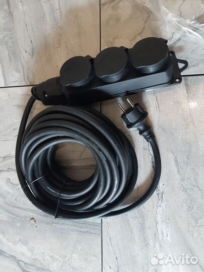 Удлинитель кг 10м 3x2,5 3 розетки