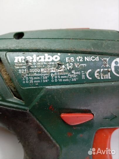 Шуруповёрт Metabo ES 12 NiCD не рабочий