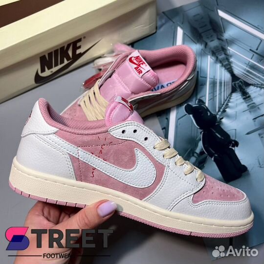 Кроссовки Nike Air Jordan 1 Travis Scott Pink